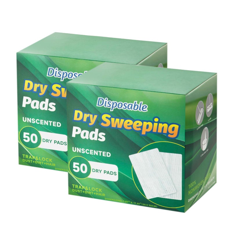 PEACHICHA Dry Sweeping Cloths Mop Refills Disposable Sweeping Cloths Floor Dust Refills Mop Pad, Floor Cloth Refills for Swiffer Standard Sweeper , 7.87x11.81inch,100 Count - Image 1